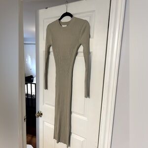 H&M sage green fitted dress NWT!